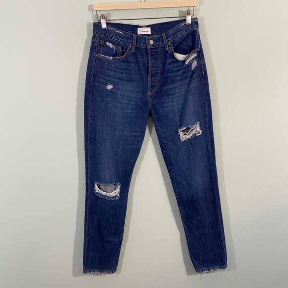 Boyish Denim - Boyish By HER Blue Distressed High Rise Skinny Billy Jeans in Sabrina Size 28